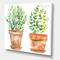 Designart - Two Green House Plants In Orange Flower Pots - Traditional Canvas Wall Art Print